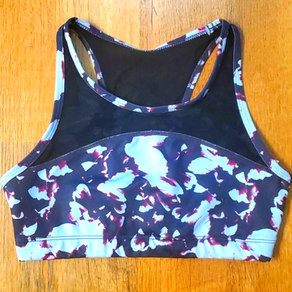 Z by Zella Floral Mesh Girls Racerback Sports Bra Size M 8-10‎